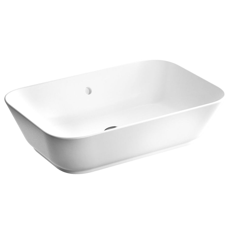 VitrA Geo Rectangular Countertop Basin - 600mm Wide - No Tap Hole - White