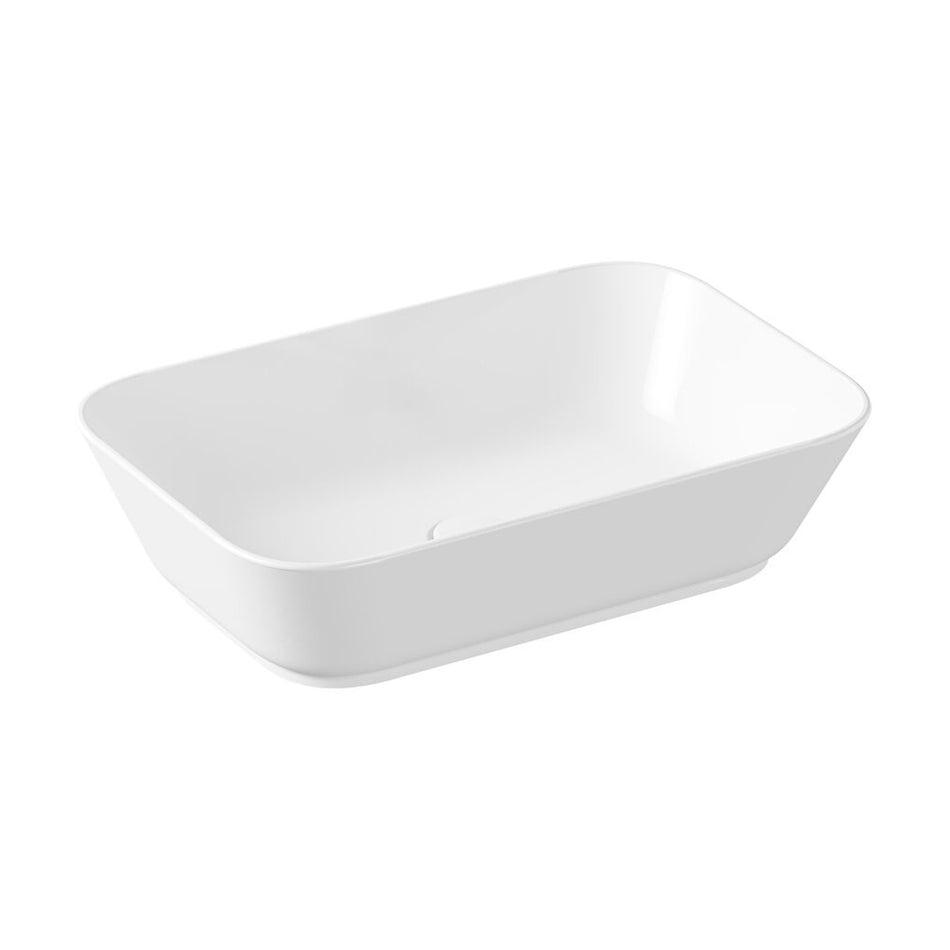 VitrA Geo Rectangular Countertop Basin - 600mm Wide - No Tap Hole - White