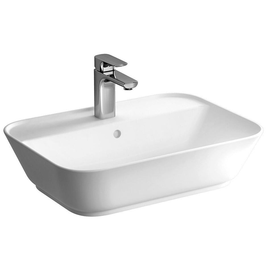 VitrA Geo Countertop Basin - 600mm Wide - 1 Tap Hole - White