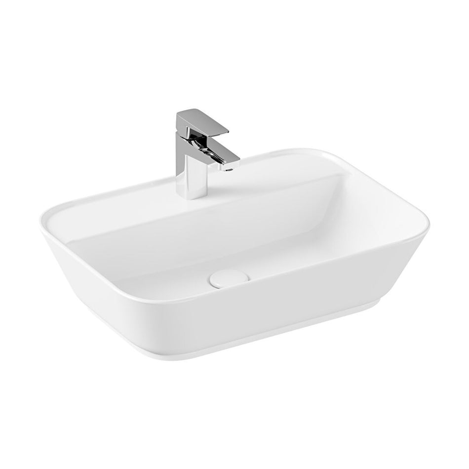 VitrA Geo Countertop Basin - 600mm Wide - 1 Tap Hole - White