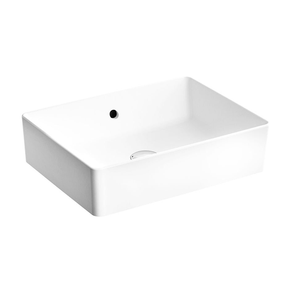 VitrA Geo Rectangular Countertop Basin - 500mm Wide - No Tap Hole - White