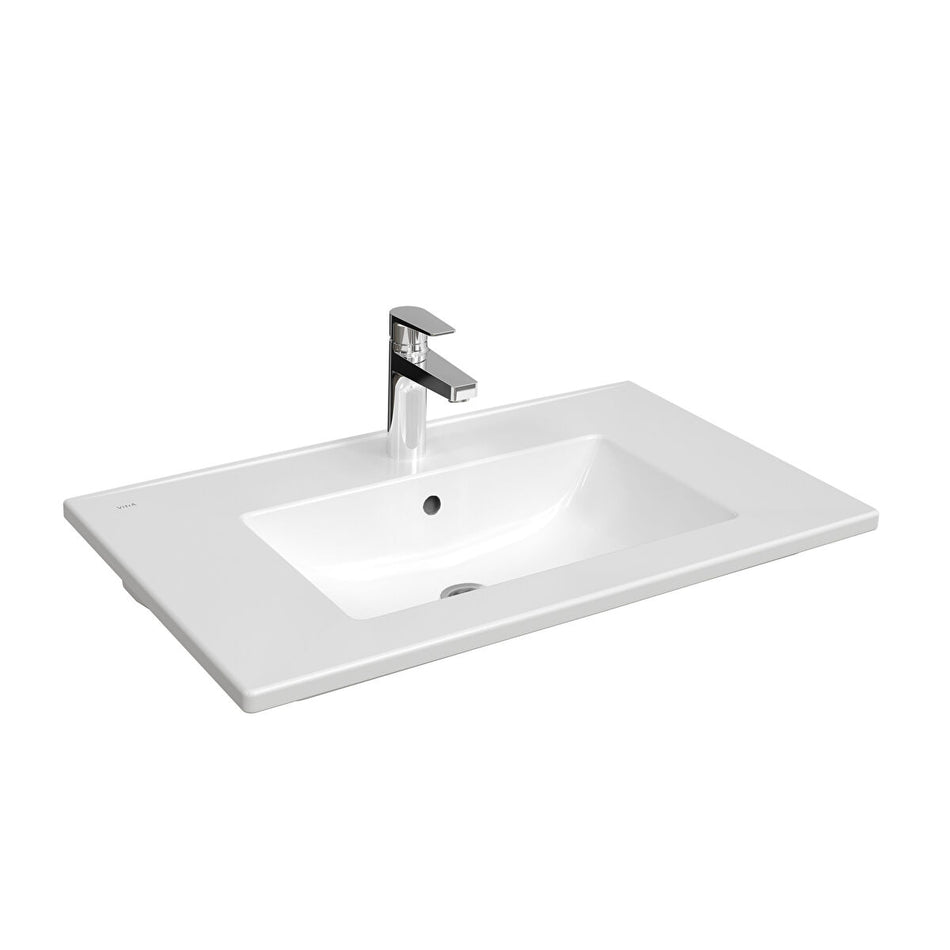 Vitra S20 Square Vanity Basin - 1 Tap Hole - White