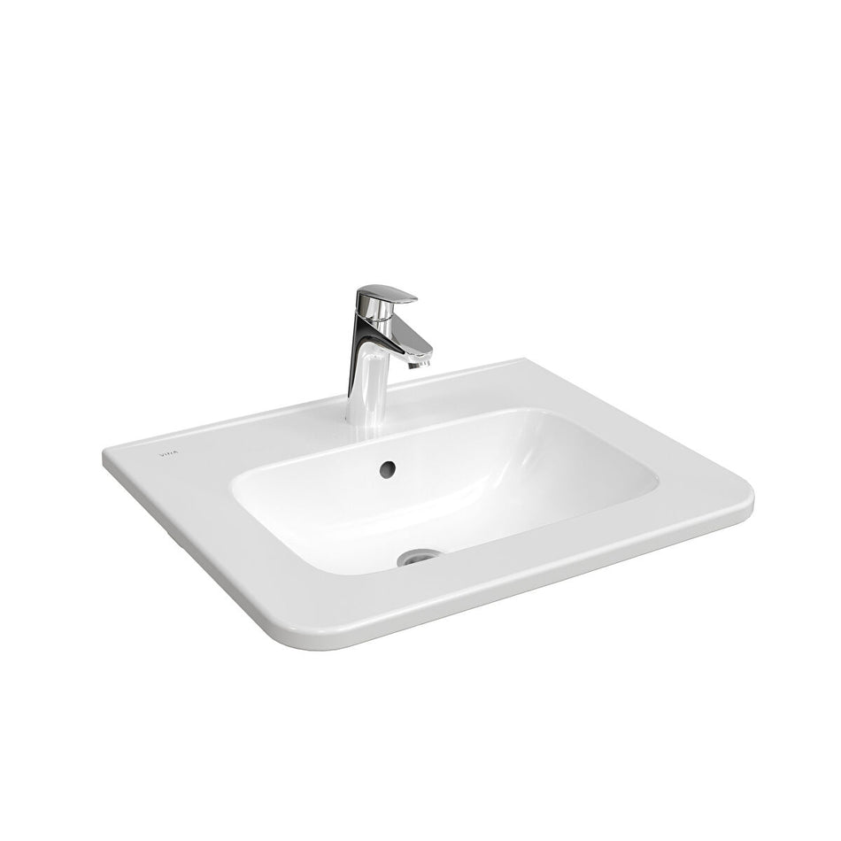 Vitra S20 Round Vanity Basin - 1 Tap Hole - White