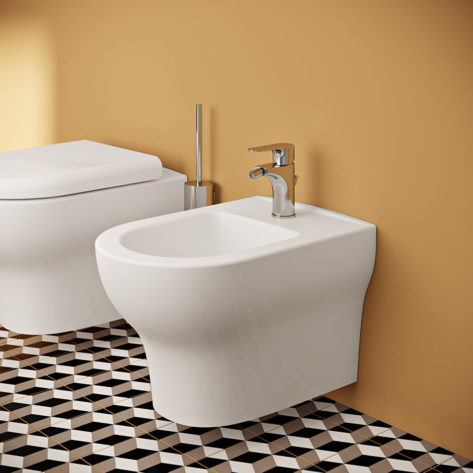 VitrA Zentrum Wall Hung Bidet - 355mm Wide - 1 Tap Hole - White