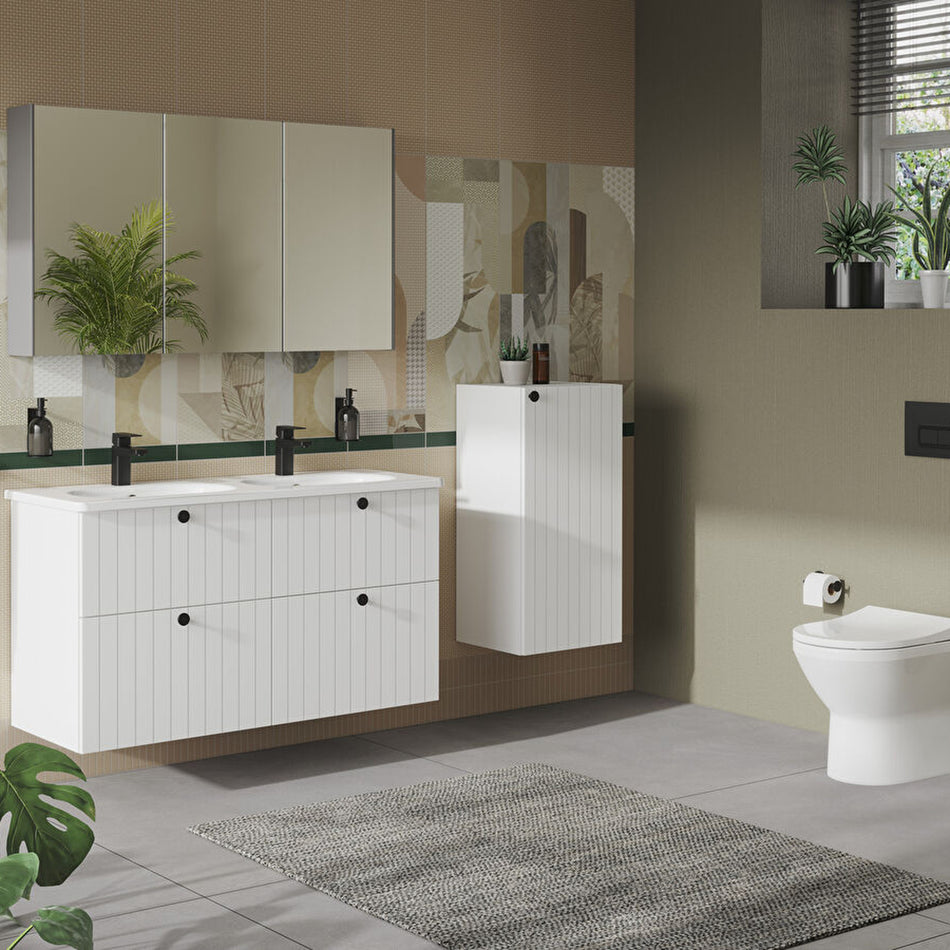 Vitra Zentrum Vanity Basin - 600mm Wide - 1 Tap Hole - White