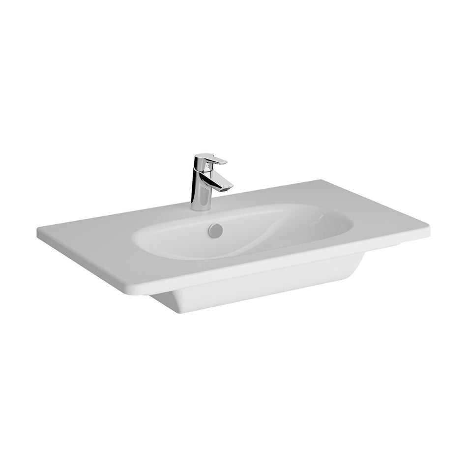 Vitra Zentrum Vanity Basin - 1 Tap Hole - White