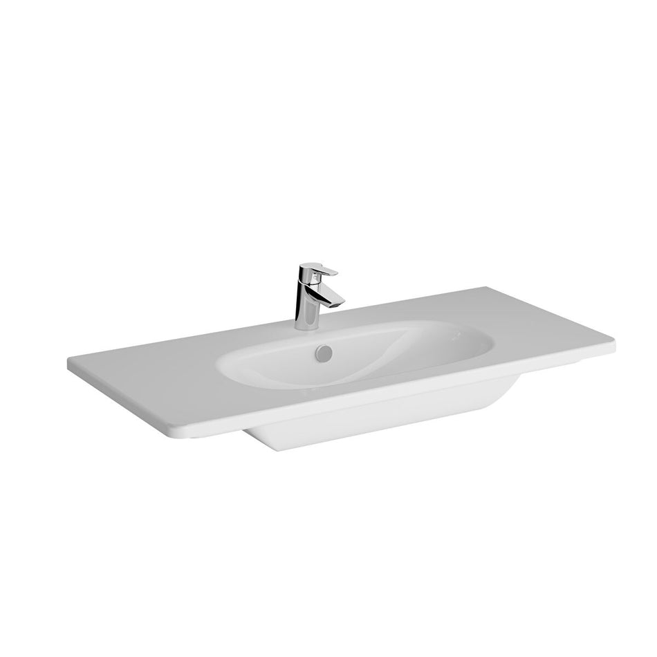 Vitra Zentrum Vanity Basin - 1 Tap Hole - White