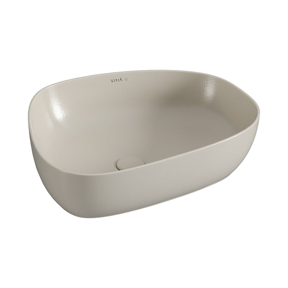 Vitra Outline Countertop Basin - 570mm Wide - No Tap Hole - Matt Taupe
