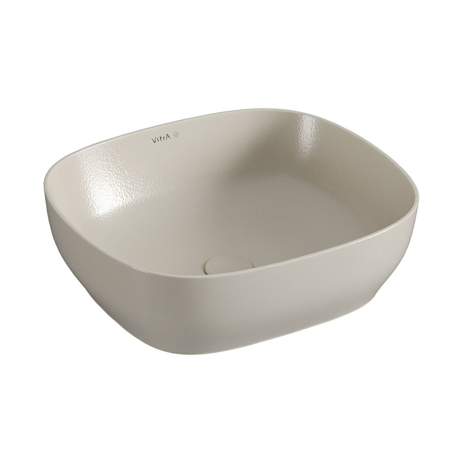 Vitra Outline Compact Countertop Basin - 475mm Wide - No Tap Hole - Matt Taupe