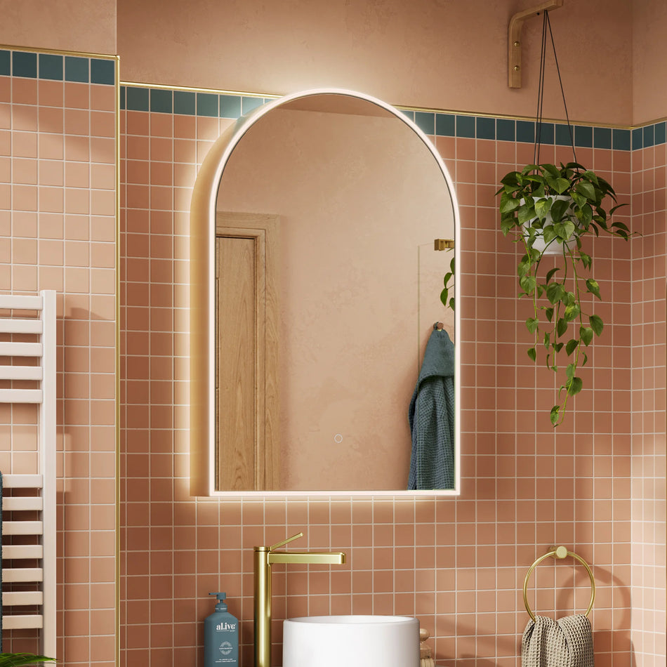 HIB Roman Arch Illuminated Mirror Cabinet - 900mm x 600mm