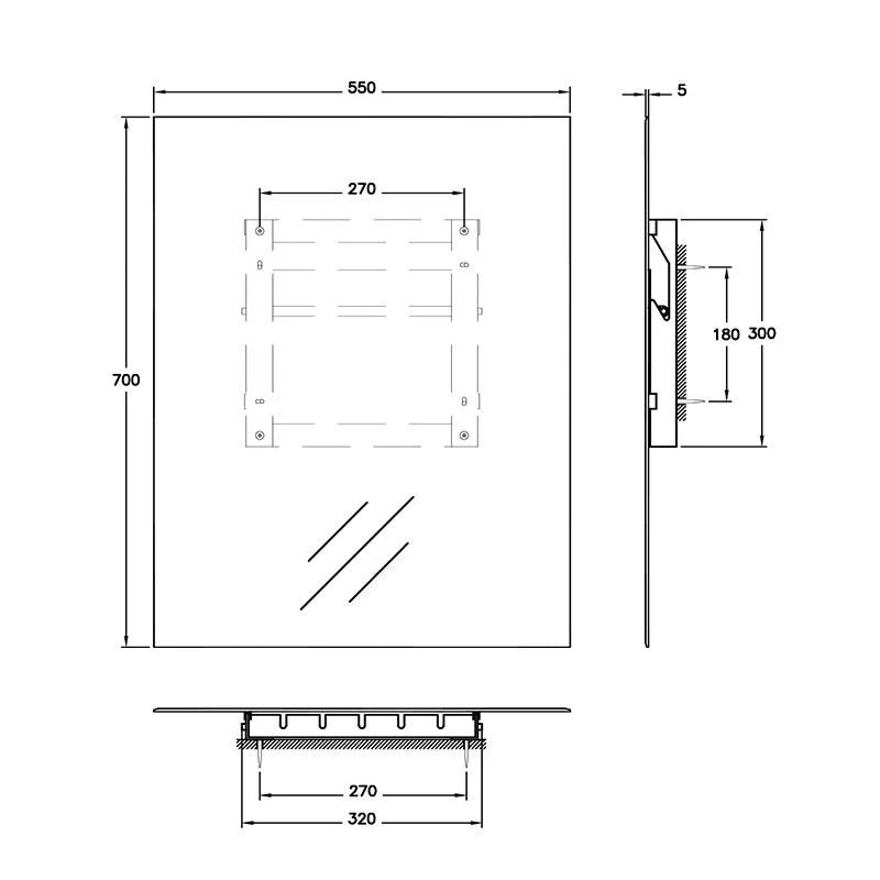 Vitra Capricorn Non Illuminated Mirror - 700mm x 550mm