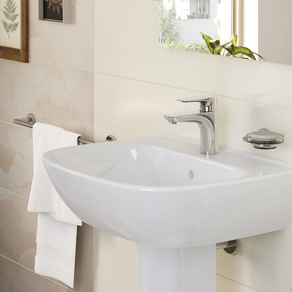 Vitra Minimax Single Towel Rail - 553mm Wide - Chrome